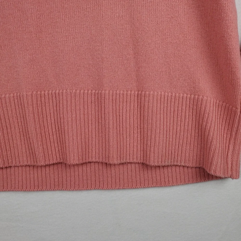 J. Crew Sweater Womens Medium Coral Wool Knit Ribbed Classic Round Neck Pullover
